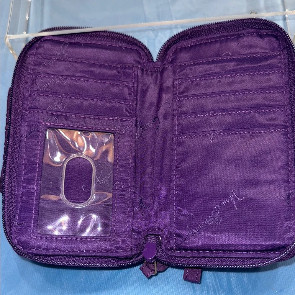 Vera Bradley Purple Quilted Wristlet and key charm - Picture 9 of 12